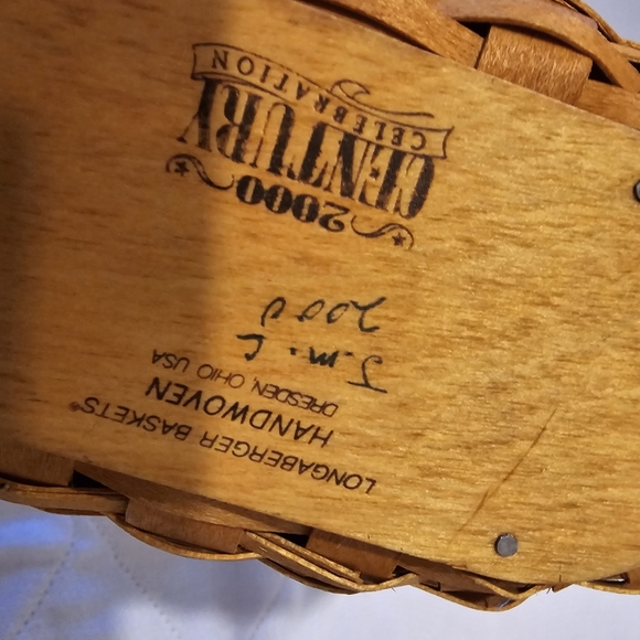 Longaberger Century Celebration 2000 Cheers Basket with Liner Blue Stars & Plast - Picture 6 of 8